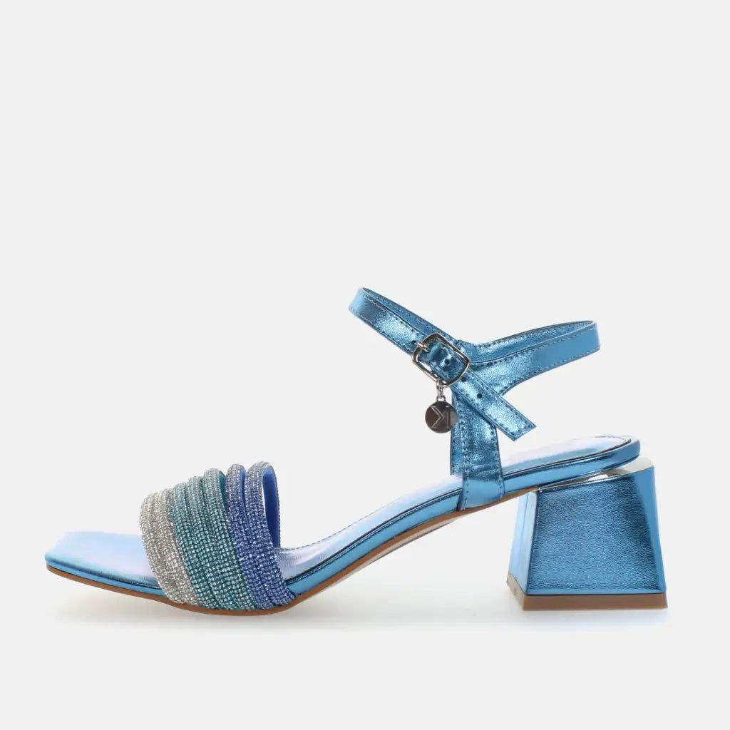 7499 Blue Multi - HEEL SANDALS - SS24 • WOMEN SHOES