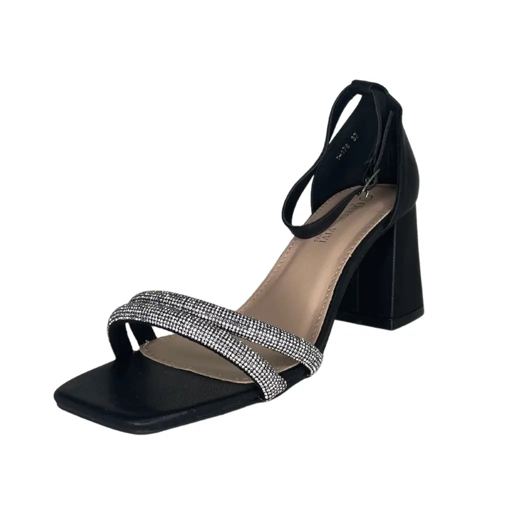 1-176 BLACK - HEEL SANDALS