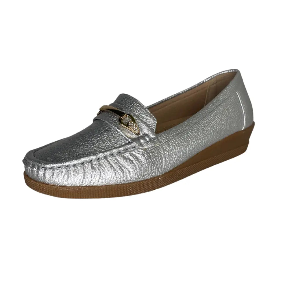 1005-1 SILVER - MOCASSINS