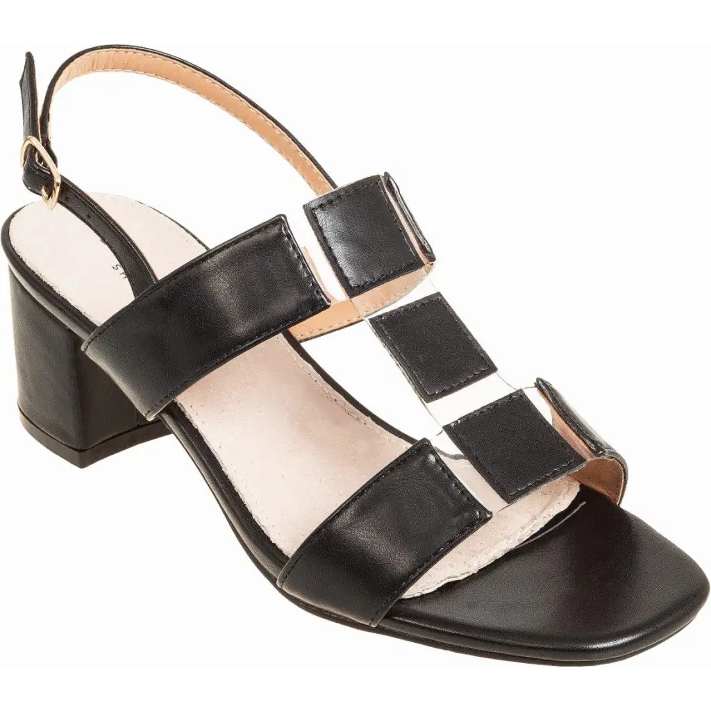907-23013 BLACK - HEEL SANDALS