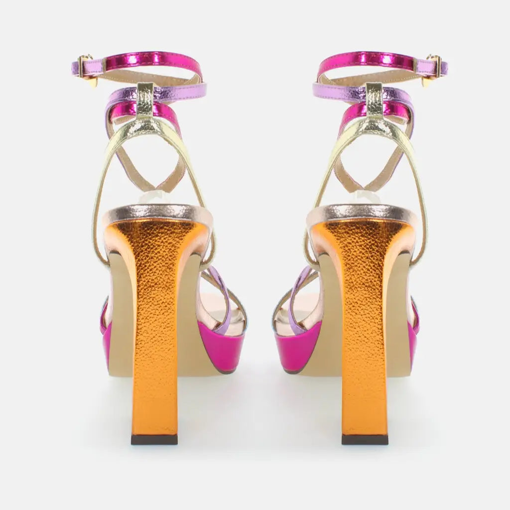 7664 Multi Fuxia - HEEL SANDALS - SS24 • WOMEN SHOES