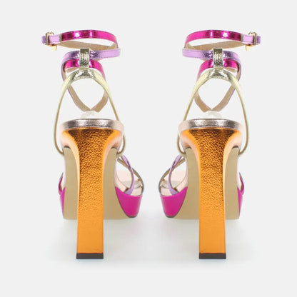 7664 Multi Fuxia - HEEL SANDALS - SS24 • WOMEN SHOES