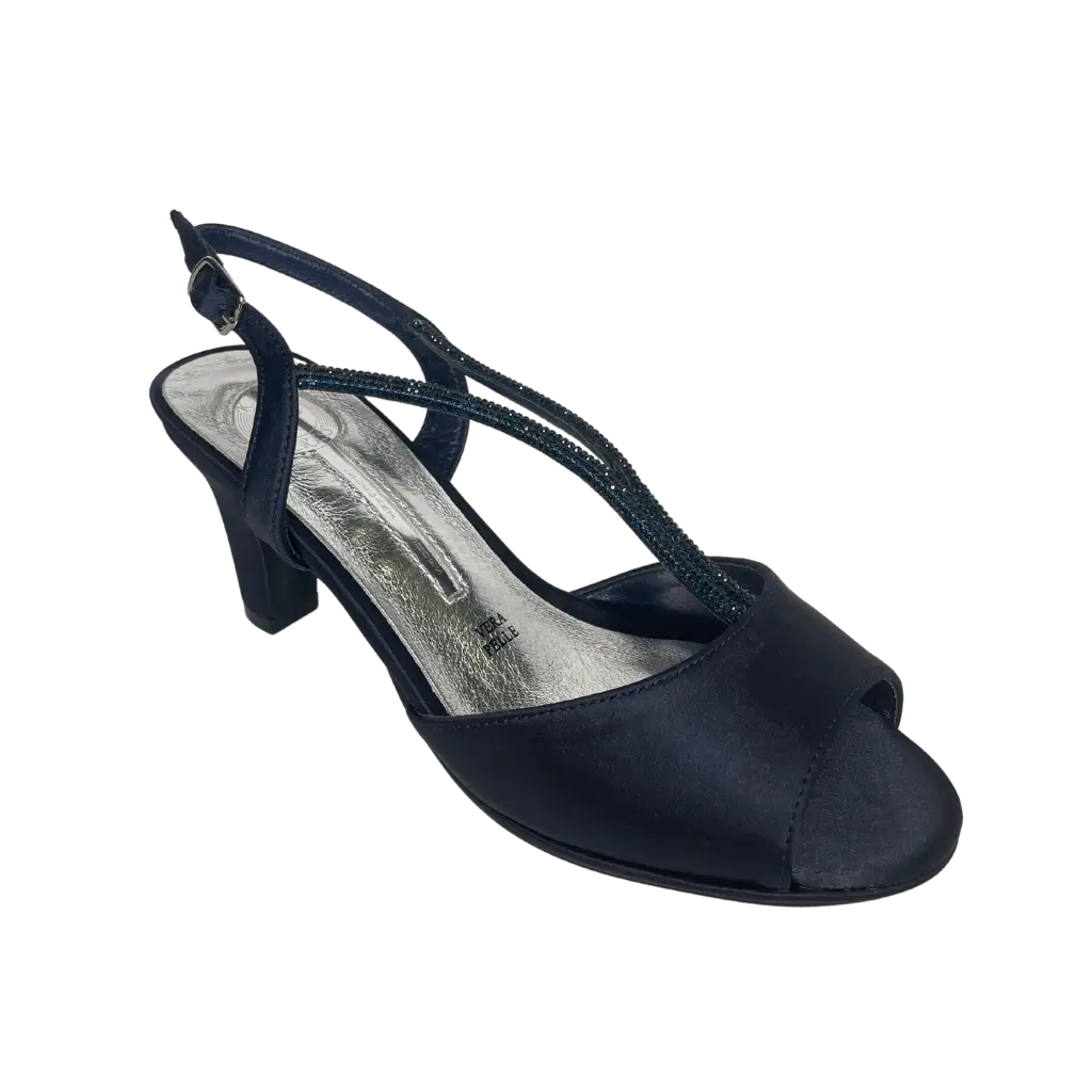 D63 BLUE SATIN - HEEL SANDALS