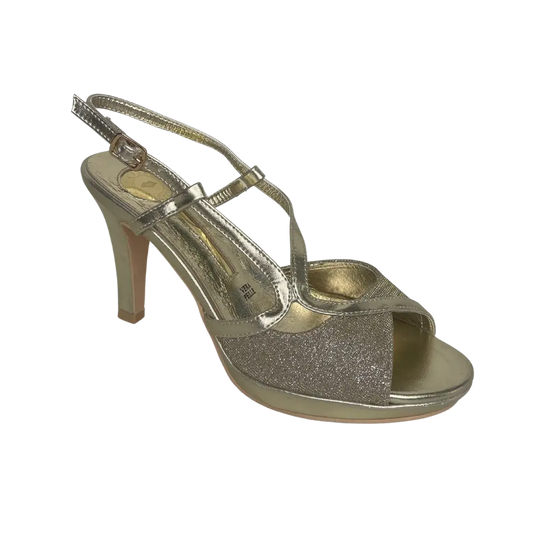 E93 SILVER GLITTER - HEEL SANDALS