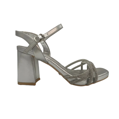 FB84 SILVER - HEEL SANDALS