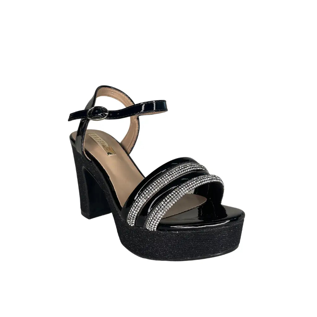 NAP-1161 BLACK - HEEL SANDALS