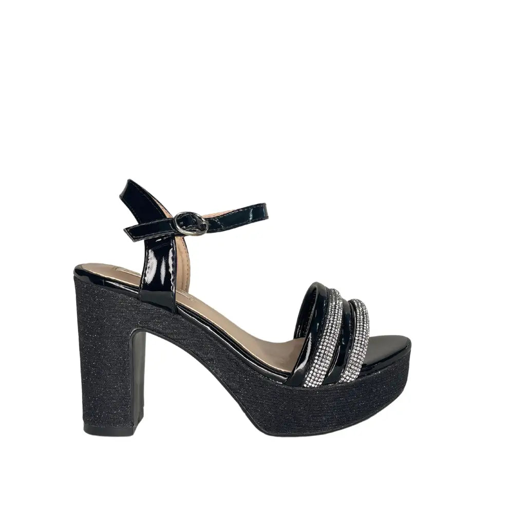 NAP-1161 BLACK - HEEL SANDALS